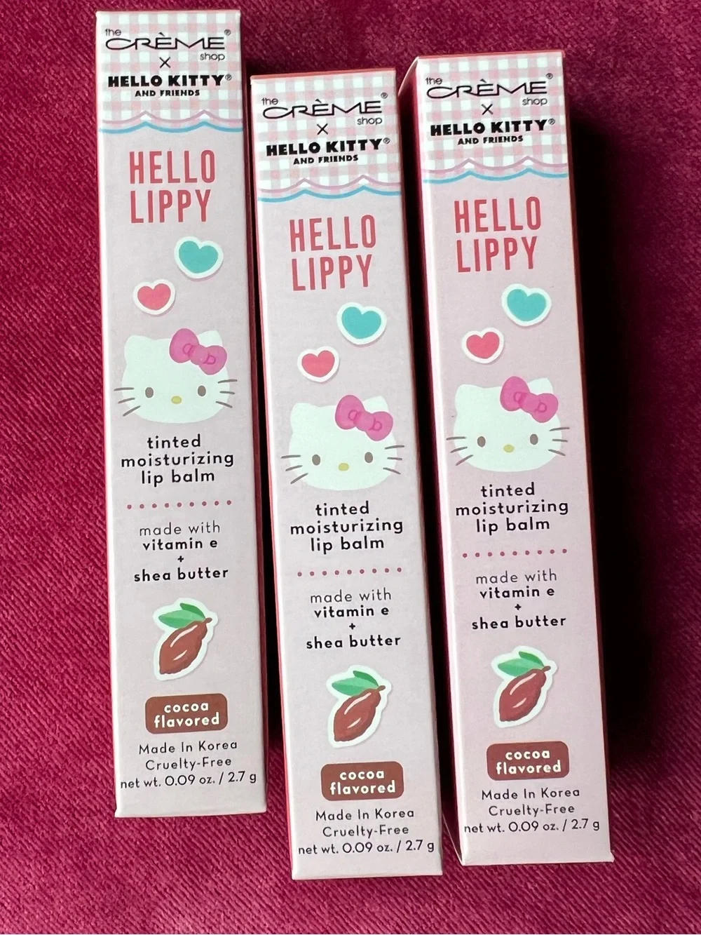 🆕 HELLO KITTY Crème Shop Lip Balm Oil Tinted Flavored Moisturizing She Butter E